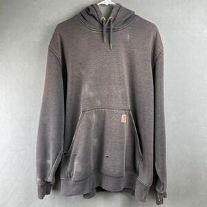 Carhartt 100615 026 Men Thrashed Distressed Bleached Hoodie Original Fit Gray L